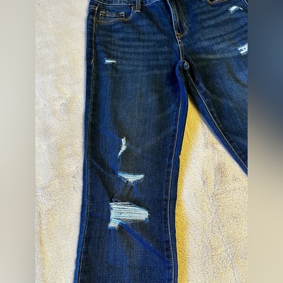 Old Navy Dark Wash Power Straight Distressed Jeans size 2 NWT - Picture 7 of 9